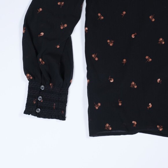 Madewell Women's Georgette Smocked Mockneck Top Size Small - Picture 12 of 16